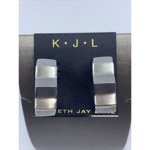 KJL Kenneth Jay Lane Silver Geometric Hoop Earring